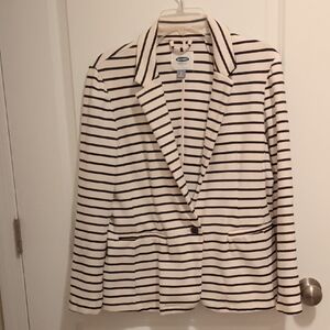 Old Navy Women's Black & Cream Striped Blazer
